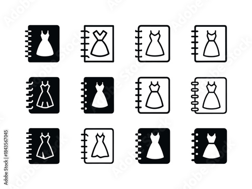 Fashion Blogger Icons. fashion blogger. Icon set. Set Logo of fa