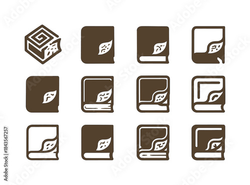 Dusty Tome Logos. Dusty tome. Icon set. Set Logo of Dusty tome: