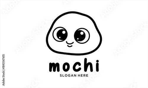 Cute Mochi Character Logo Design.
