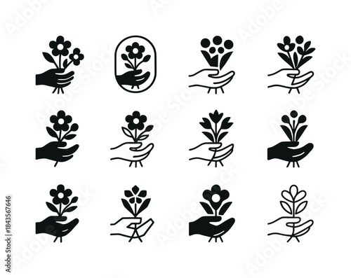 Floral Emblem Variations. Receiving flowers or a thoughtful gest