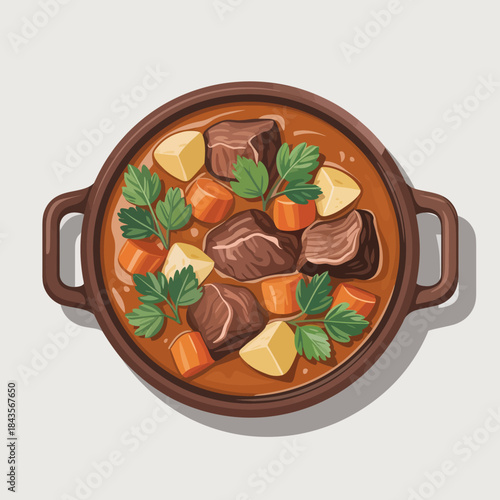 A mouth-watering bowl of beef stew featuring tender meat and colorful vegetables, representing the comfort and warmth that homemade meals bring to families and friends.