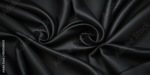  Black silk wave and curve background.	
 Wave or wavy luxury smooth texture background.