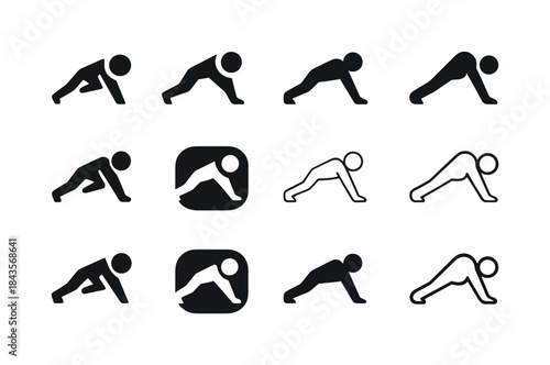 HIIT Icon Variations. High-Intensity Interval Training (HIIT). I