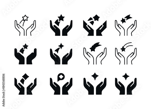 Dream Emblem Icons. dreams coming true. Icon set. Set Logo of dr