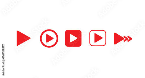 Play button icons for video players and media controls