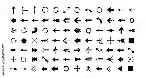 Collection of various arrow symbols and icons