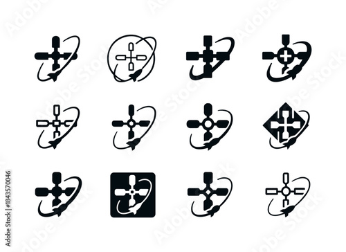 Space Tourism Logos. Space tourism. Icon set. Set Logo of space