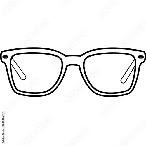 Sunglasses nose pad line art vector