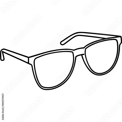 Sunglasses nose pad line art vector