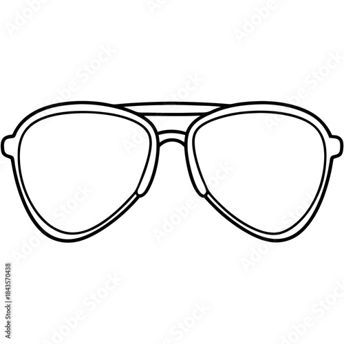 Sunglasses nose pad line art vector