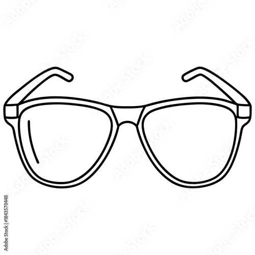 Sunglasses nose pad line art vector