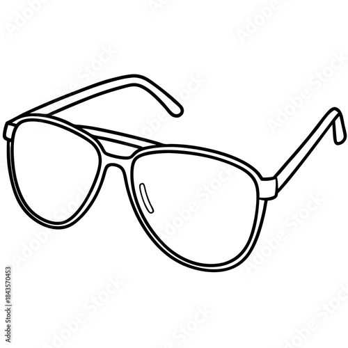 Sunglasses nose pad line art vector