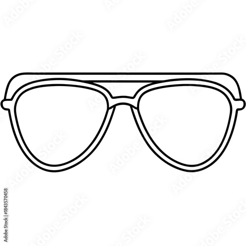 Sunglasses nose pad line art vector