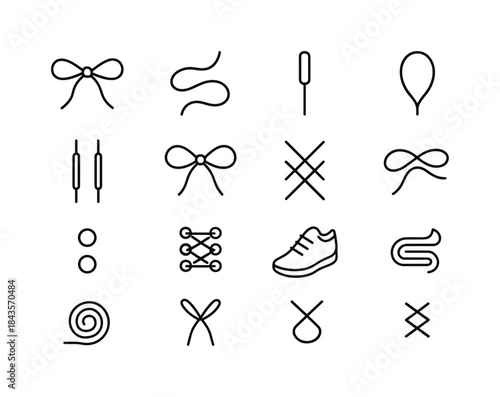 Shoe Lace Icons. Shoe Lace. Line icon set of Shoe Lace: shoelace