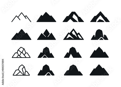 Rock Formation Icons. Rock Formations. Icon set. Set Logo of Roc