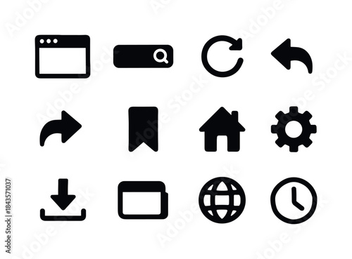 Web Browser Icons. Web Browser. Solid icon set of Web Browser: b