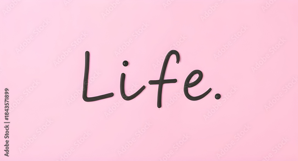 Εκτύπωση καμβά for life phrase pink background illustration, inspirational lettering pastel aes