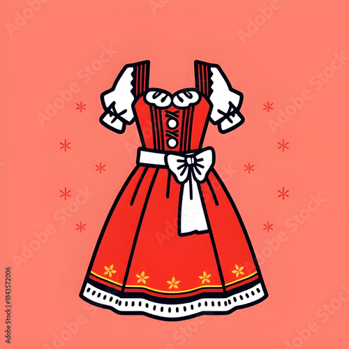 dirndl dress illustration set, German traditional costume collection, Bavarian folk dress illustration pack, Oktoberfest dirndl artwork bundle, Alpine traditional clothing set, European folk costume i