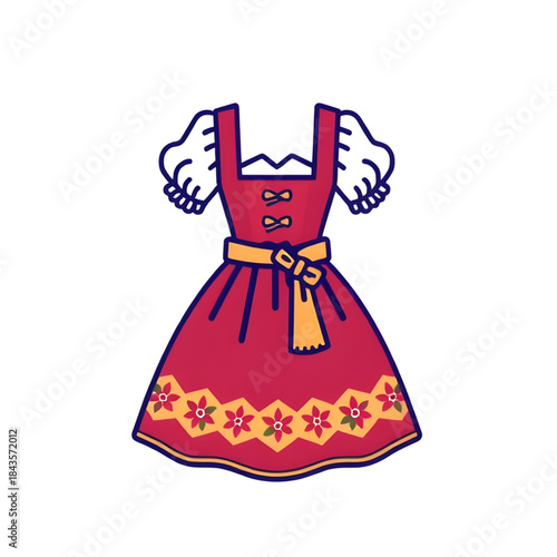 dirndl dress illustration set, German traditional costume collection, Bavarian folk dress illustration pack, Oktoberfest dirndl artwork bundle, Alpine traditional clothing set, European folk costume i