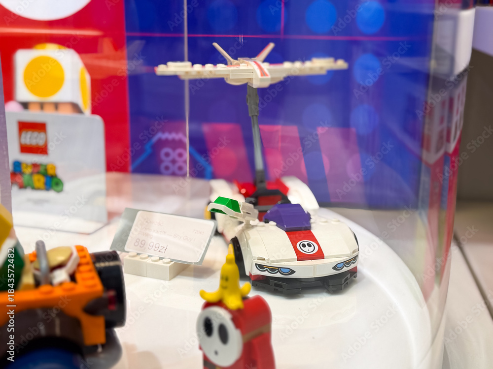 Fototapeta premium Colorful toy car display with unique design