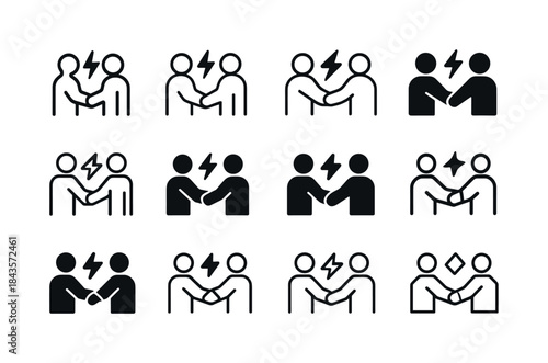 Interpersonal Skills Icons. Developing interpersonal communicati