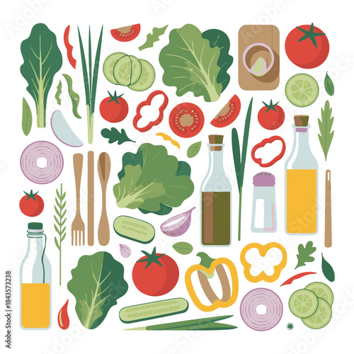 Fresh produce stall with assorted vegetables and striped awning market food.