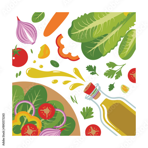 Fresh produce stall with assorted vegetables and striped awning market food.