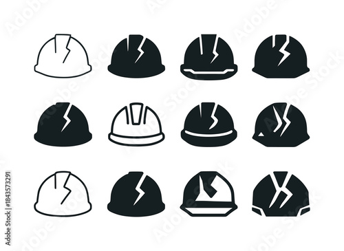 Unsafe Equipment Logos. Unsafe Equipment. Icon set. Set Logo of