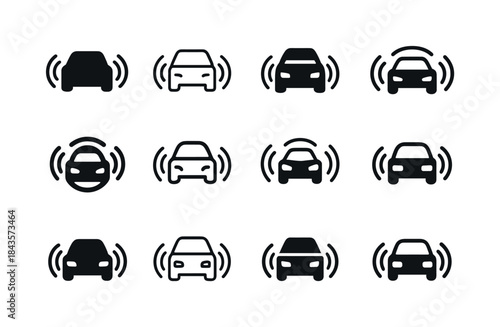 Self-Driving Car Logos. self-driving cars. Icon set. Set Logo of