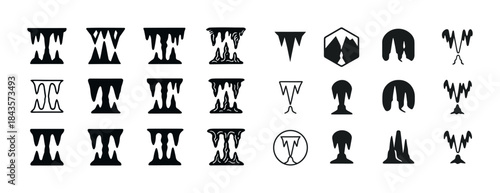 Dripping font styles and unique letter designs collection