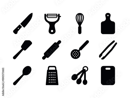 Kitchen Tool Icons. Kitchen Tools. Solid icon set of Kitchen Too