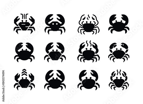 Deep Sea Logo Variations. Aquatic creatures in extreme environme