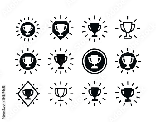 Achievement Icon Set. Achievement unlocked. Icon set. Set Logo o