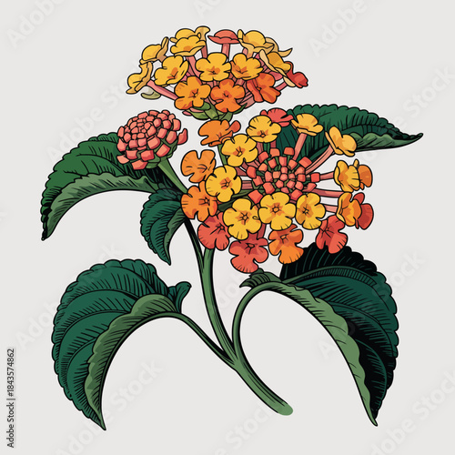 A beautifully illustrated bouquet of colorful flowers symbolizes nature's beauty and biodiversity, offering a vibrant touch to any space or artistic collection.