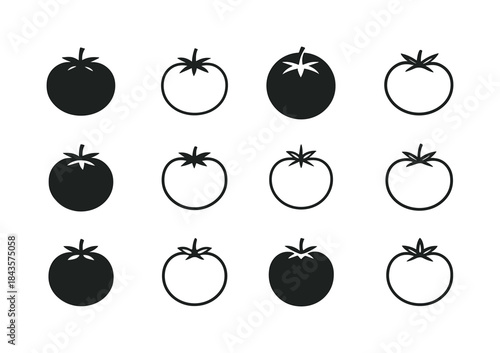 Fresh Vegetable Logos. Fresh vegetables. Icon set. Set Logo of f