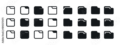 Collection of folder icons in various designs and styles