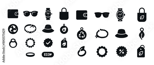 Eco-friendly fashion icons: accessories, recycling, ethical styl