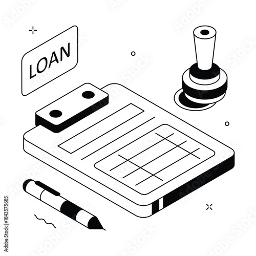 A visually perfect amazing isometric illustrations of loan application