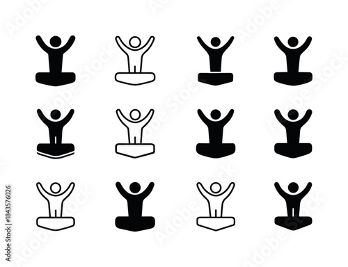 Achievement Logo Variations. Achievement unlocked. Icon set. Set