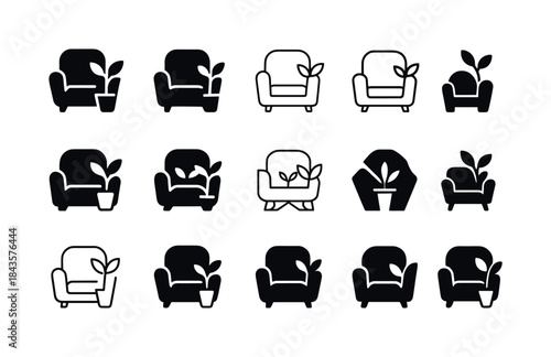 Living Room Icon Set. living room. Icon set. Set Logo of living
