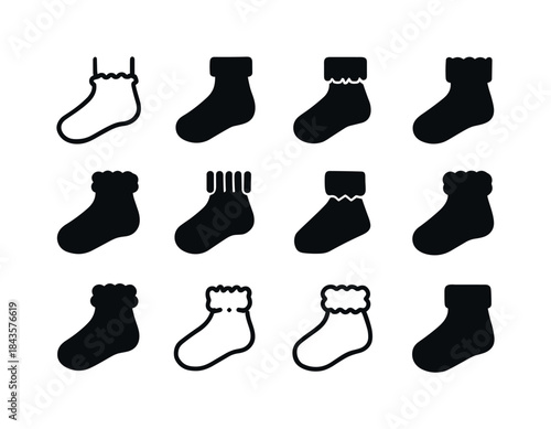 Fuzzy Socks Logo Set. Fuzzy Socks. Icon set. Set Logo of Fuzzy S