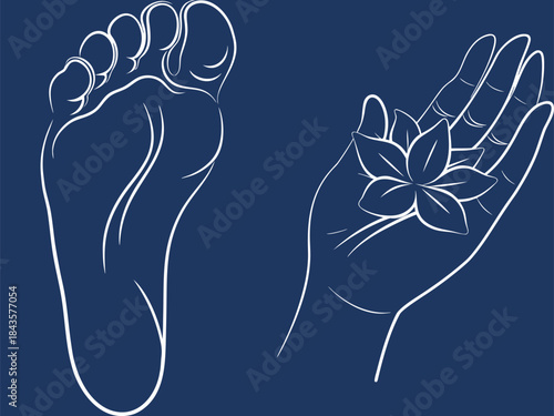 Footcare Concept With Botanical Elements, Wellness Treatment And Pedicure Design