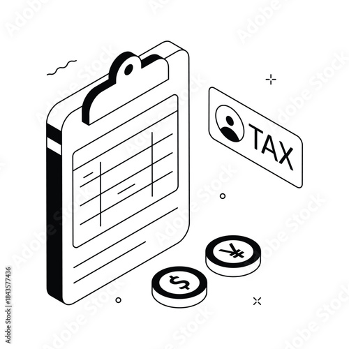 Tax document illustration showing financial compliance and tax calculation.