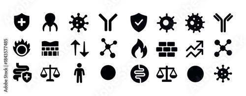 Healthcare and science icons: medical, molecular, health, virus,