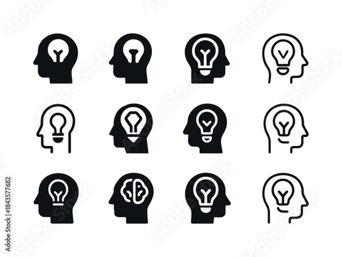 Creative Logo Variations. Creator. Icon set. Set Logo of Creator