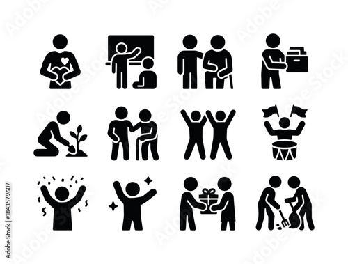 Community Activities Icons. community activities. Solid icon set