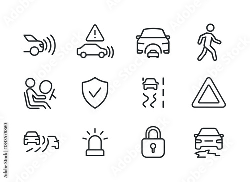 Self-Driving Car Icons. self-driving cars