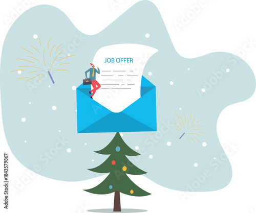 Job offer or job opportunity to be promoted or new position for higher salary, employment and recruitment, human resources .about a man and his life.