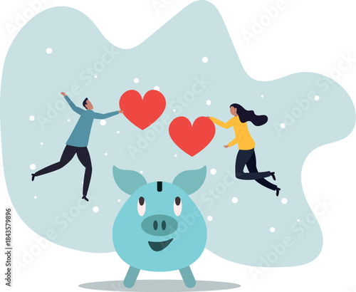 A man gives his heart to his beloved. Valentine's Day concept.