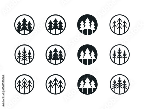 Glade Logo Variations. Glade. Icon set. Set Logo of glade: circl